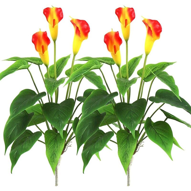 Tlily - Artificielle Soie Plante Faux Bonsai Plantes pour IntéRieur ExtéRieur Bureau à Domicile (Orange Rouge, 2)