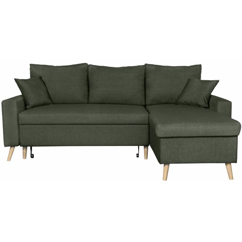 Canapé d'Angle MARIA SCANDINAVE Réversible et Convertible - Vert - Vert