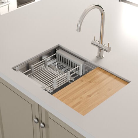 ArtiKitch ArtiKitch 1 Bowl Kitchen Sink Undermount Stainless Steel Drainer Chopping & Waste