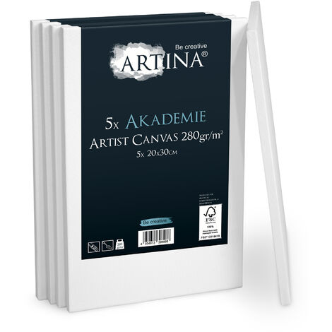 Artina Kit Pittura Milano con cavalletto da Tavolo Tela pittorica 20x30cm  Col