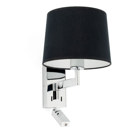 ARTIS Aplique de pared con lector cromo/negro 68493-03