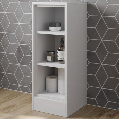 Artis White Gloss Cloakroom Freestanding Open Shelf Unit - 300mm