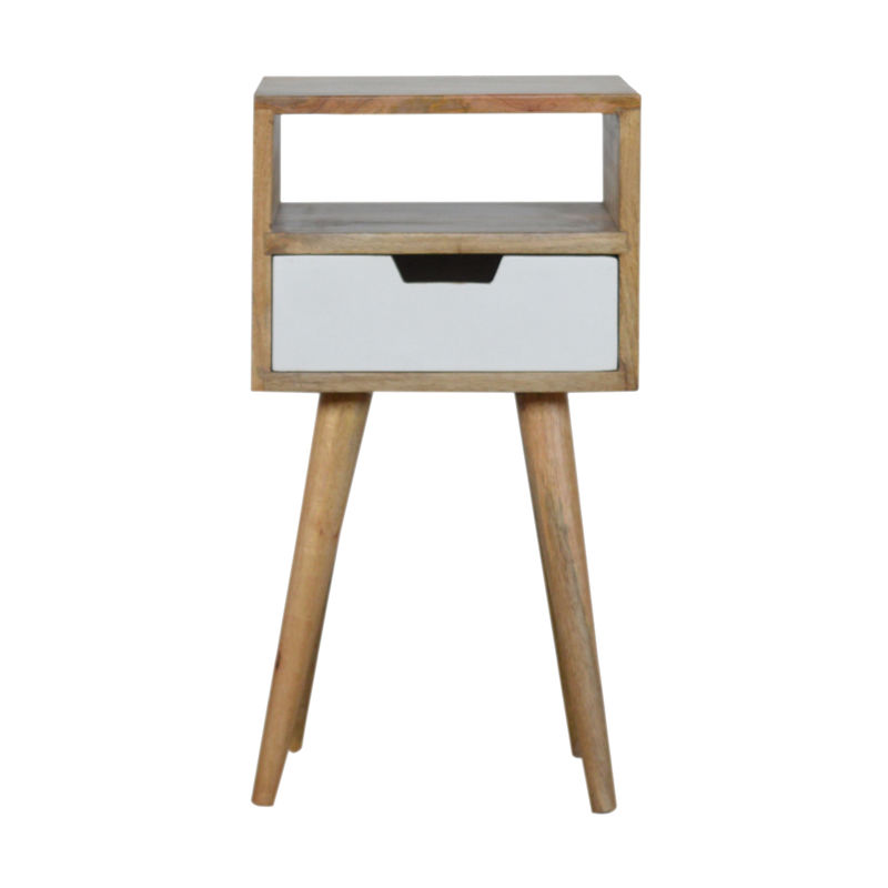 Artisan - Compact Modern White Painted 1 Drawer Bedside