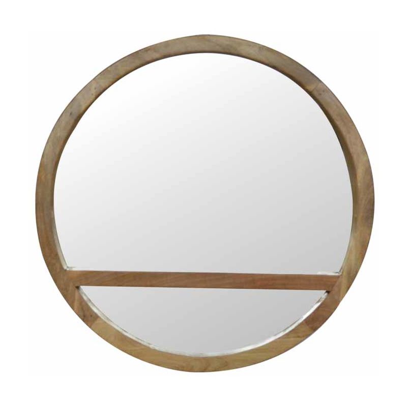 Artisan - Wooden Round Mirror with 1 Shelf