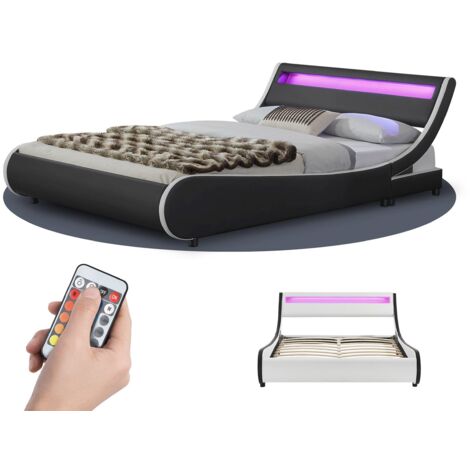 ArtLife Polsterbett Valencia | Lattenrost und LED Beleuchtung im Kopfteil | Bett Bettgestell
