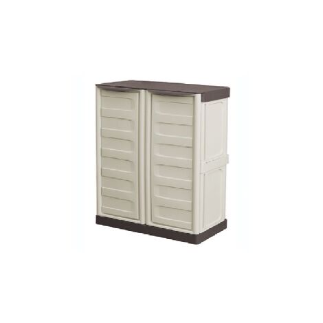 Artplast – Armoire d'atelier en polypropylène taupe – Dimensions L 700 x P 390 x H 855 mm – Rangement optimisé pour espaces extérieurs