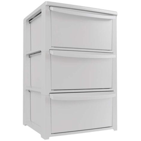 Artplast Cassettiera Bianca in Polipropilene 39x38,5x60cm - 3 Cassetti