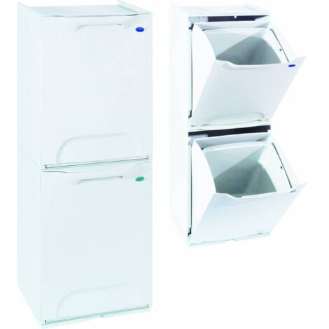 Artplast – Poubelle multiple 34x29x47 cm – Blanc – ABS antichoc – Capacité 20L – Pour espaces confinés