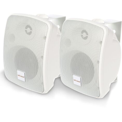 Artsound ASW65.2, Ensemble de 2 enceintes étanches, enceinte HiFi 2 voies, 20-140 watts, avec support mural, convient pour une utilisation intérieure et extérieure, terrasse, jardin, sauna, piscine,