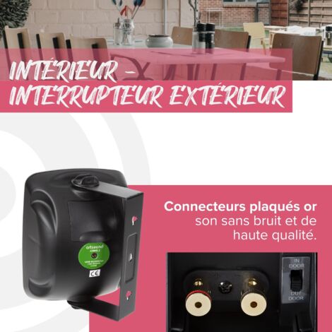 Artsound ASW65.2, Ensemble de 2 enceintes étanches, enceinte HiFi 2 voies, 20-140 watts, avec support mural, convient pour une utilisation intérieure et extérieure, terrasse, jardin, sauna, piscine,