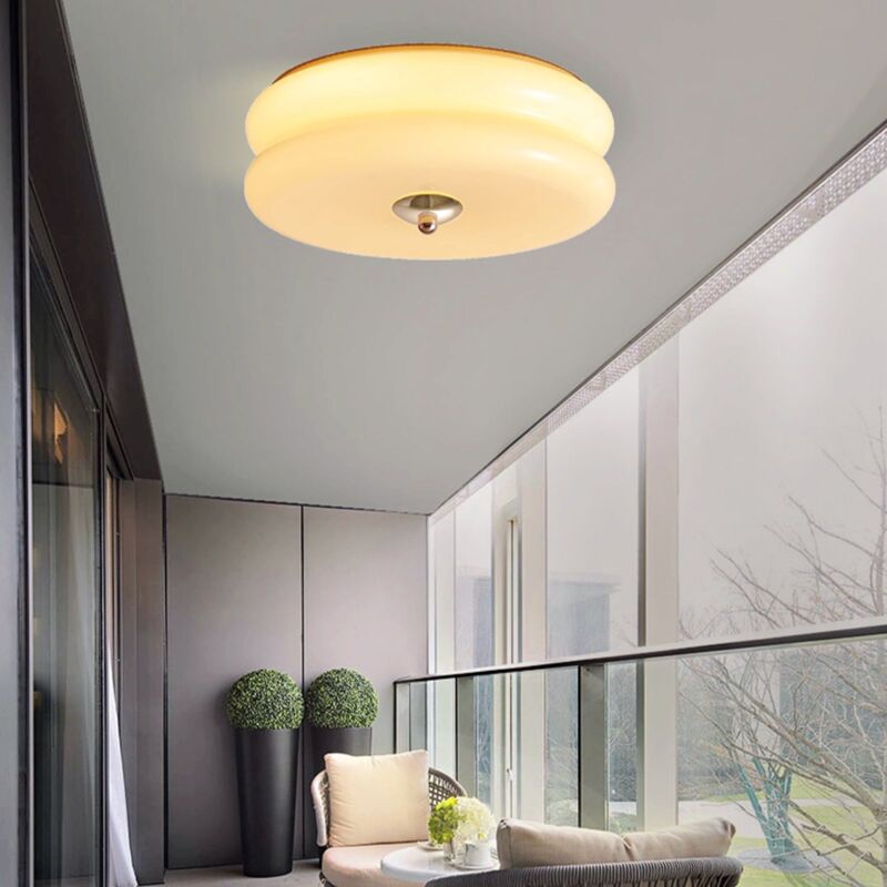 Arturesthome - Lampes en verre vintage françaises Décoration intérieure Plafonniers D40 cm x H12 cm