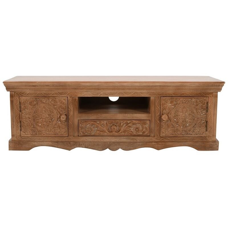 Artwork TV Cabinet - Solid Mango Wood - L40 x W140 x H46 cm