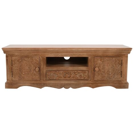 Artwork TV Cabinet - Solid Mango Wood - L40 x W140 x H46 cm