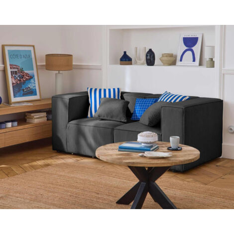 Arty - 2-sitzer modulares sofa - cord - dunkelgrau