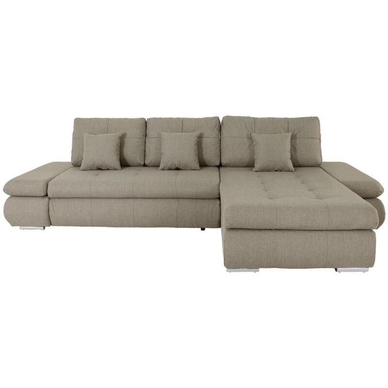 Mobilier Deco - arty - Canapé d'angle réversible convertible en tissu taupe