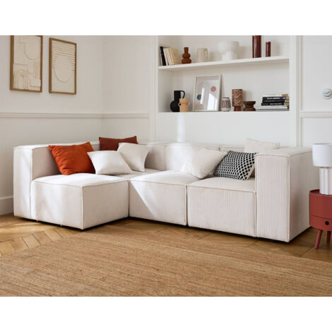 Arty - modulares ecksofa links 5-sitzer - cord - beige