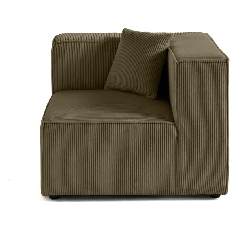 Arty - module d'assise d'angle réversible - en velours côtelé - vert