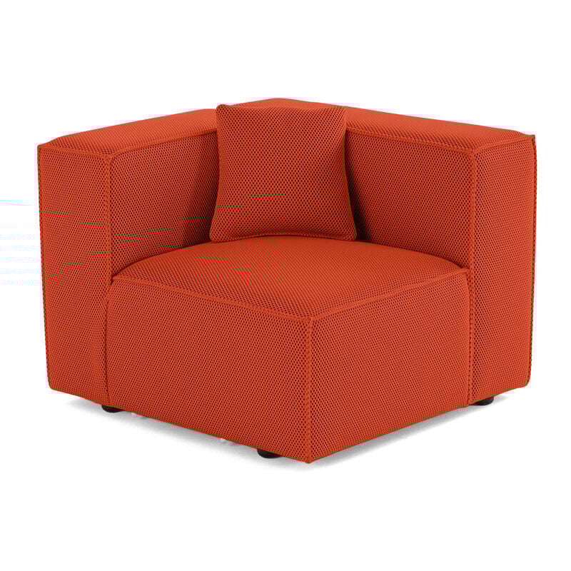 Lisa Design - Arty - module d'assise droit - en tissu mailles 3d - orange
