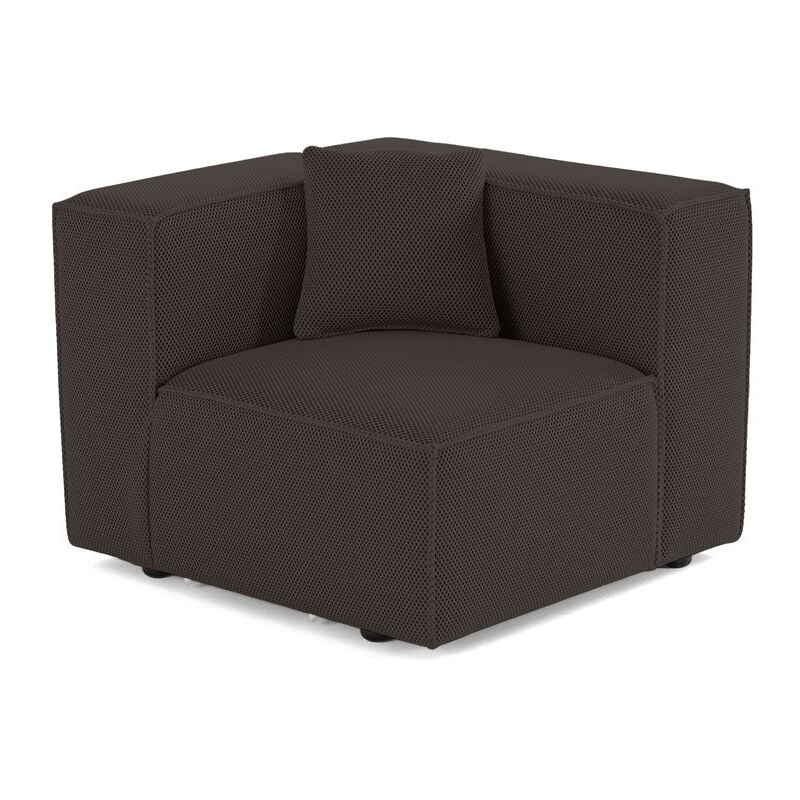 Lisa Design - Arty - module d'assise droit - en tissu mailles 3d - gris foncé