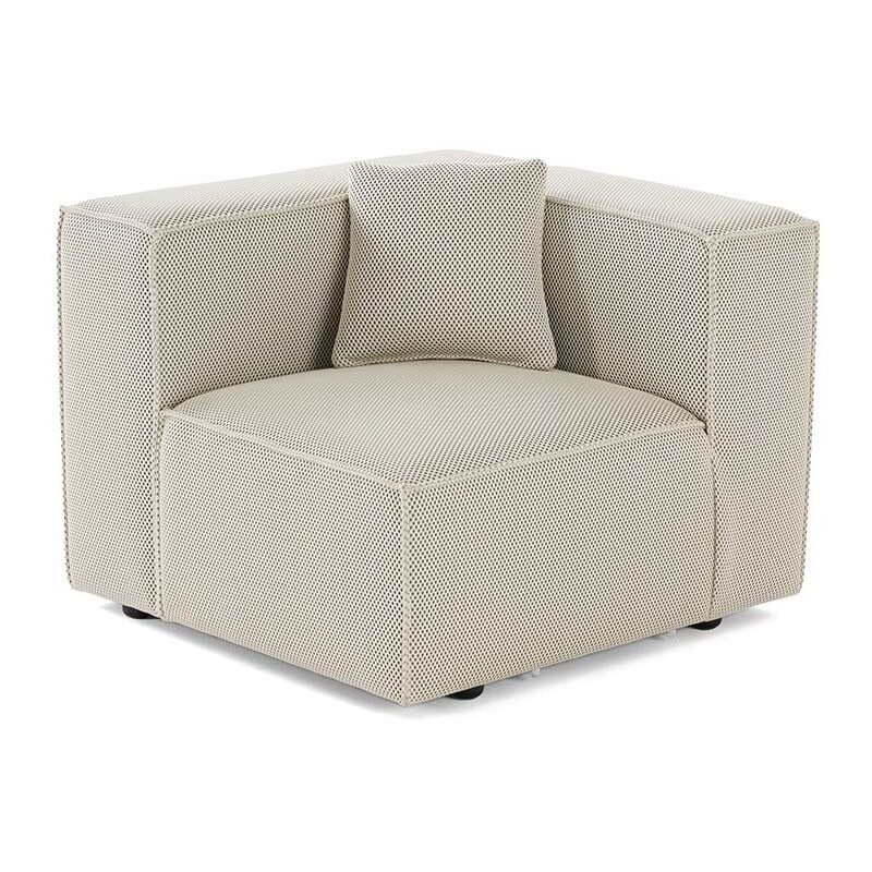 Lisa Design - Arty - module d'assise gauche - en tissu mailles 3d - beige