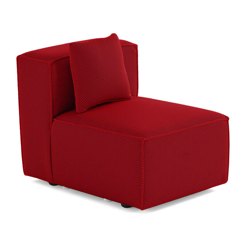 Lisa Design - Arty - module d'assise sans accoudoirs - en tissu mailles 3d - rouge