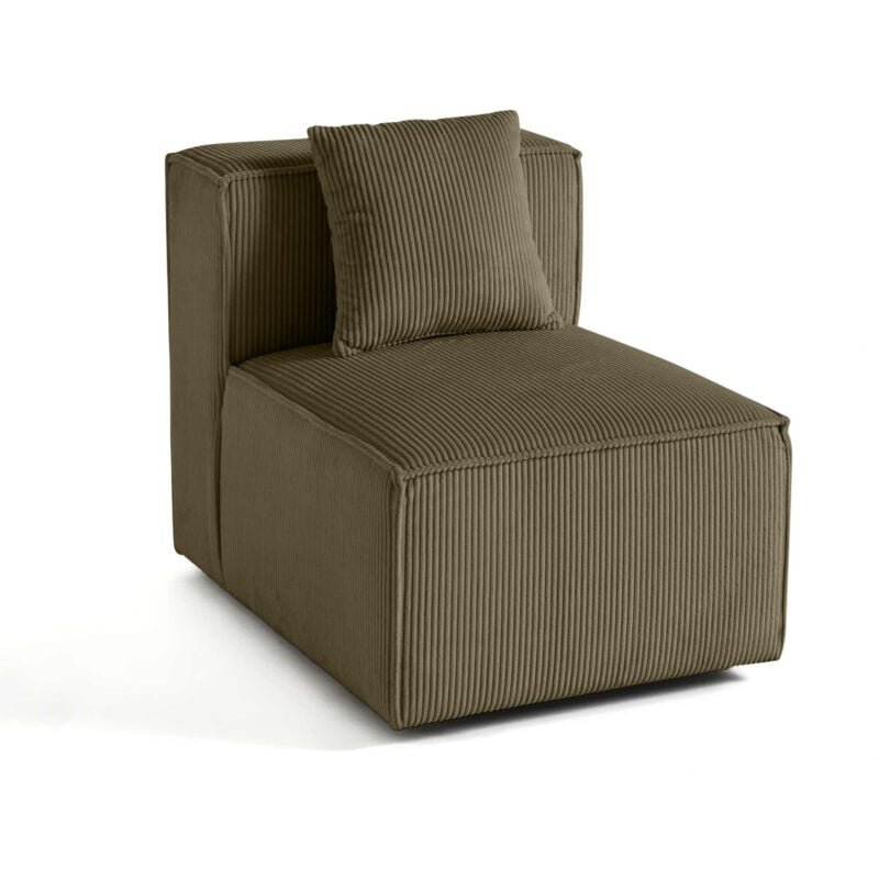 Lisa Design - Arty - module d'assise sans accoudoirs - en velours côtelé - vert