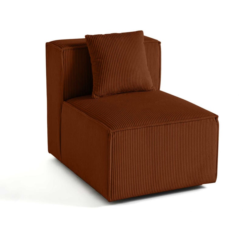Lisa Design - Arty - module d'assise sans accoudoirs - en velours côtelé - terracotta