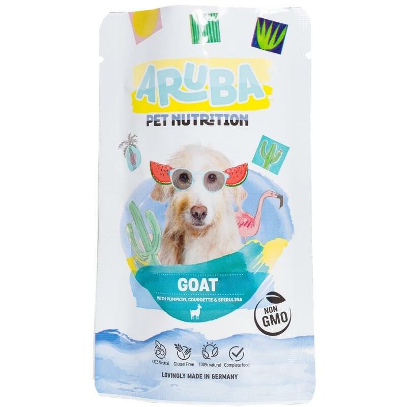 

ARUBA Cabra, calabaza, calabacín y espirulina Comida húmeda perro 100gr