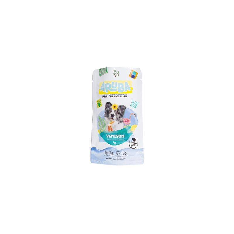 

Aruba Pet Nutrition - ARUBA Venado, apio y bayas de Aronia Comida húmeda Perro 10 x 100gr