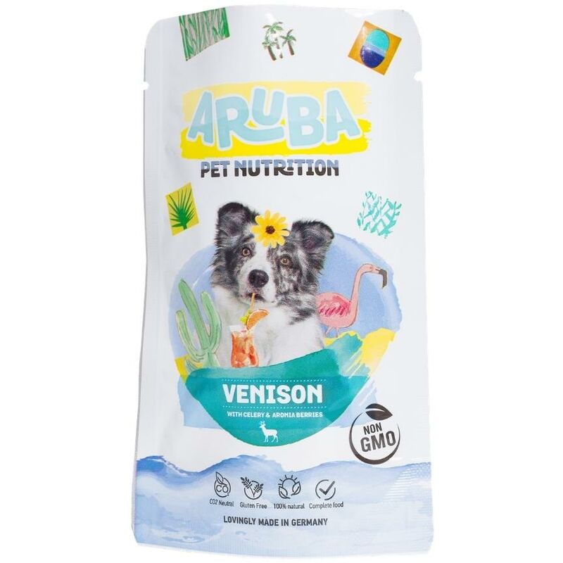 

ARUBA Venado, apio y bayas de Aronia Comida húmeda Perro 100gr