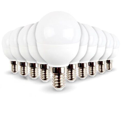 Arum Lighting – Lot de 10 ampoules LED E14 Mini Globe 5.5W 470 lumens – Non dimmable – Angle 180° – Température de couleur blanc neutre 4000K