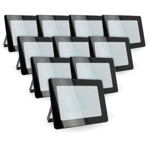 Arum Lighting – Lot de 10 projecteurs LED 100W – 9000 lumens – IP65 – Température de couleur blanc froid 6000K – Angle 120° pour éclairage uniforme