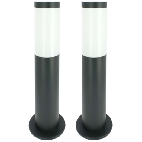 Arum Lighting – Lot de 2 bornes d'extérieur E27 45cm – Acier inoxydable gris anthracite – IP44 – Pour éclairage extérieur durable et esthétique