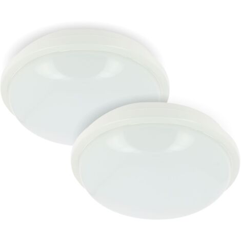 Arum Lighting – Lot de 2 plafonniers LED extérieur IP65 20W – 2400 lumens – Température de couleur réglable – Montage mural ou plafond