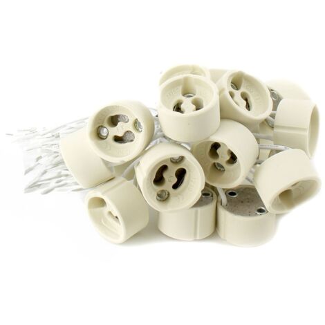 Arum Lighting – Lot de 20 douilles GU10 en céramique – Câbles de 12 cm – Compatibles ampoules halogènes et LED – Normes CE et ROHS – Garantie 3 ans