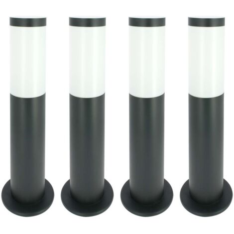 Arum Lighting – Lot de 4 bornes extérieures E27 gris anthracite – Hauteur 45cm – Acier inoxydable – IP44 pour usage extérieur durable
