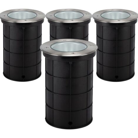 Arum Lighting – Lot de 4 spots encastrables sol IP67 – Culot E27 – Aluminium moulé et inox 304 – Étanchéité optimale pour extérieurs