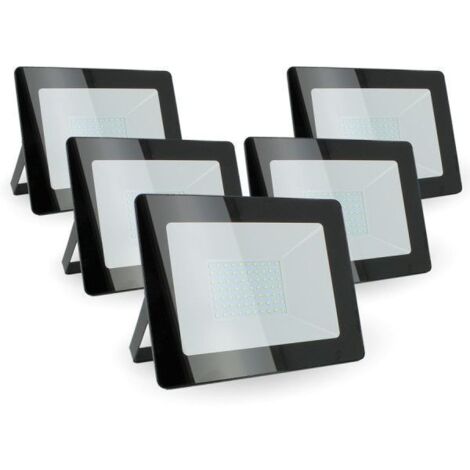 Arum Lighting – Lot de 5 projecteurs LED 100W – 9000 lumens blanc froid 6500K – IP65 pour extérieur – Fonte d'aluminium durable – Angle 120°