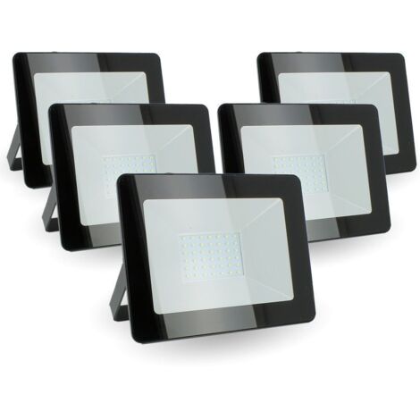 Arum Lighting – Lot de 5 projecteurs LED 30W IP66 extérieur – Blanc froid 6400K – Finition en fonte d'aluminium – Angle de diffusion 120°