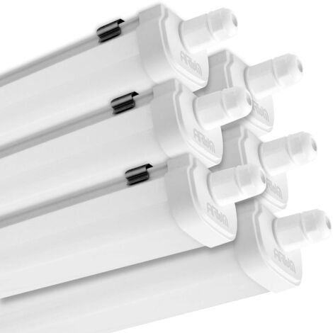 Arum Lighting – Lot de 6 réglettes LED étanches 120cm 40W – IP65 interconnectables – 4500 Lumens – Blanc froid 6000K pour garages et entrepôts