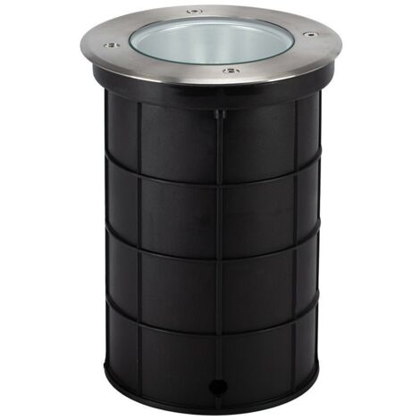 Arum Lighting – Spot encastrable extérieur sol 18cm – IP67 étanche pour milieux humides – Compatible ampoule LED E27 – Inox 304 noir