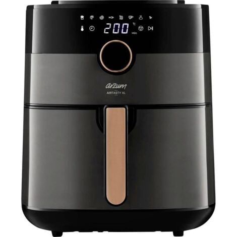 arzum AIRTASTY XL Friteuse à air chaud 6 l avec écran, fonction minuteur noir, bronze