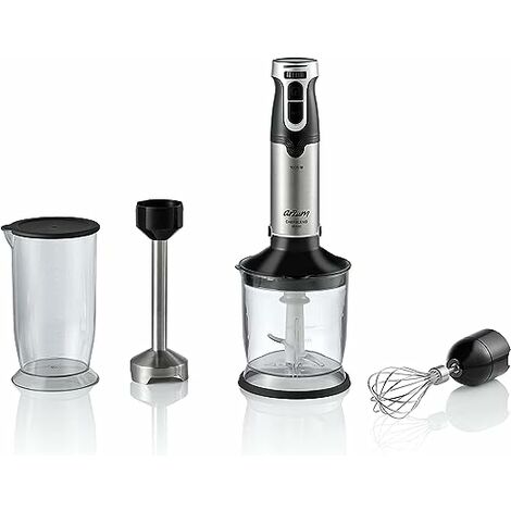 Arzum AR1162 Chefblend 1000-Watt Maxi-Mixer-Set, 500 ml und 700 ml Edelstahl Silber-Schwarz