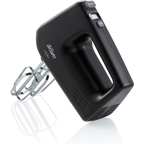 Arzum AR1163 Chefmix Mixer, Rührbesen Knethaken, 400-Watt, 5 Geschwindigkeitsstufen plus Turbo Schwarz