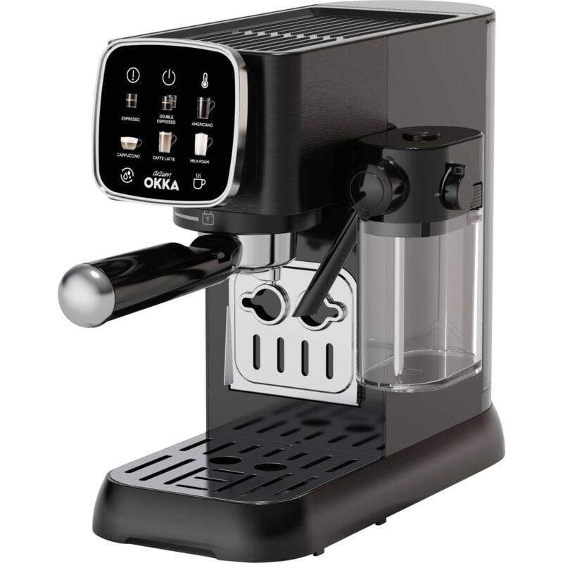 OK0032-0500 Machine à expresso chrome avec réservoir de lait, avec embout de mousseur à lait Y193453 - Arzum