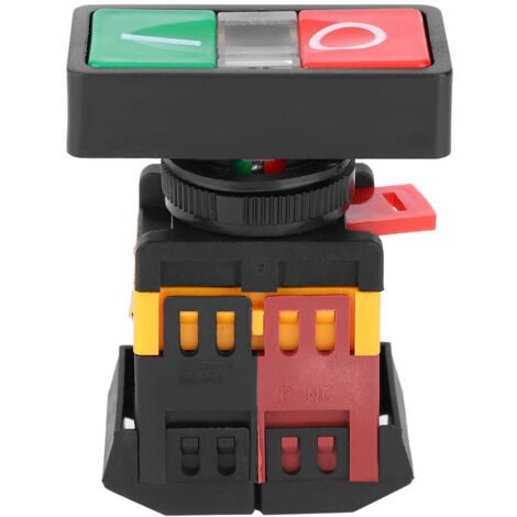 AS-22/25N Doppel-Drucktaster mit schwarzer und roter LED, Momentan EIN/AUS (220 VAC)