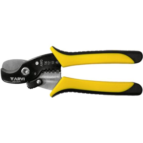 As-50a Pince Coupe Câble Cuivre Alu Jusque 35mm² + Empreintes à Dénuder - Longueur 200mm -arvi