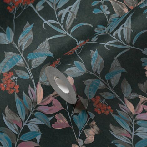 A.S. Création AP ARCADE 391711 Vliestapete Blumen / Floral 10.05 x 0.53 m Schwarz Wohnzimmer Schlafzimmer Büro