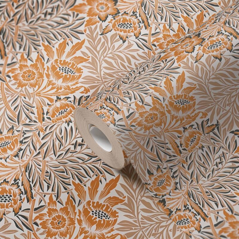 As Creation - A.s. Creation Art Of Eden 390582 Vliestapete Blumenoptik 10.05 X 0.53 M Orange Wohnzimmer Schlafzimmer Flur Küche Esszimmer Badezimmer
