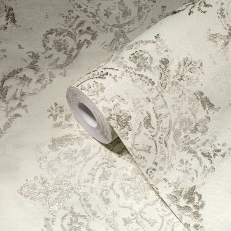 A.S. Création Barocktapete Weiß  10.05 m x 0.53 m  64 cm (gerade)  Vlies  scheuerbeständig  gut lichtbeständig  restlos trocken abziehbar